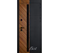 Входная дверь РЕНУАР - чёрный кварц/шпон орех нат.