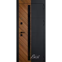 Входная дверь РЕНУАР - чёрный кварц/шпон орех нат.